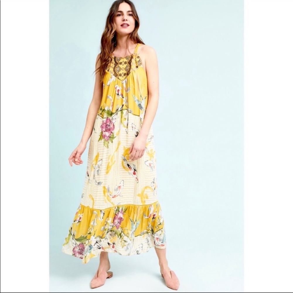 Anthropologie One September Paradiso Maxi Dress EUC XS
